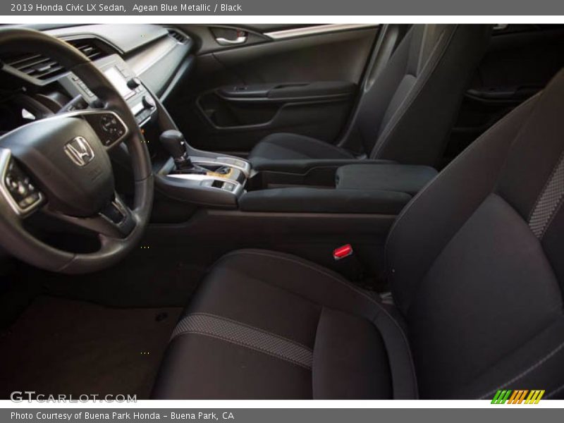 Agean Blue Metallic / Black 2019 Honda Civic LX Sedan