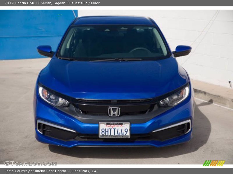 Agean Blue Metallic / Black 2019 Honda Civic LX Sedan