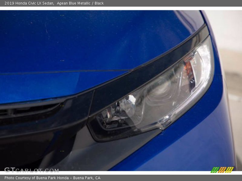 Agean Blue Metallic / Black 2019 Honda Civic LX Sedan