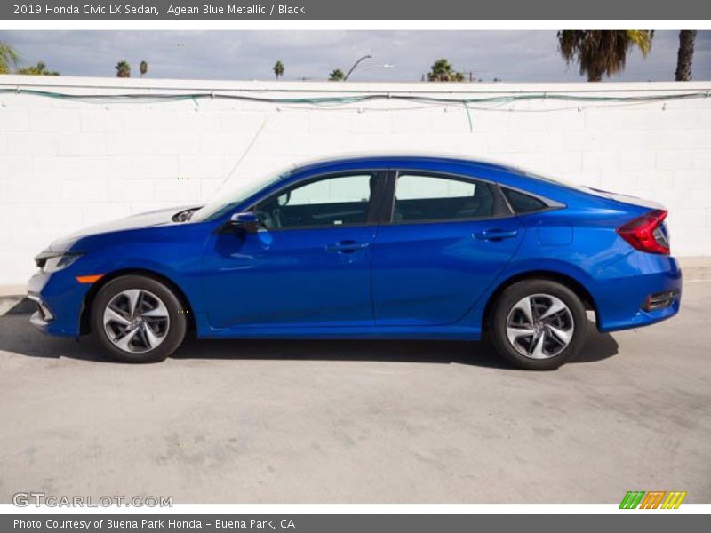 Agean Blue Metallic / Black 2019 Honda Civic LX Sedan