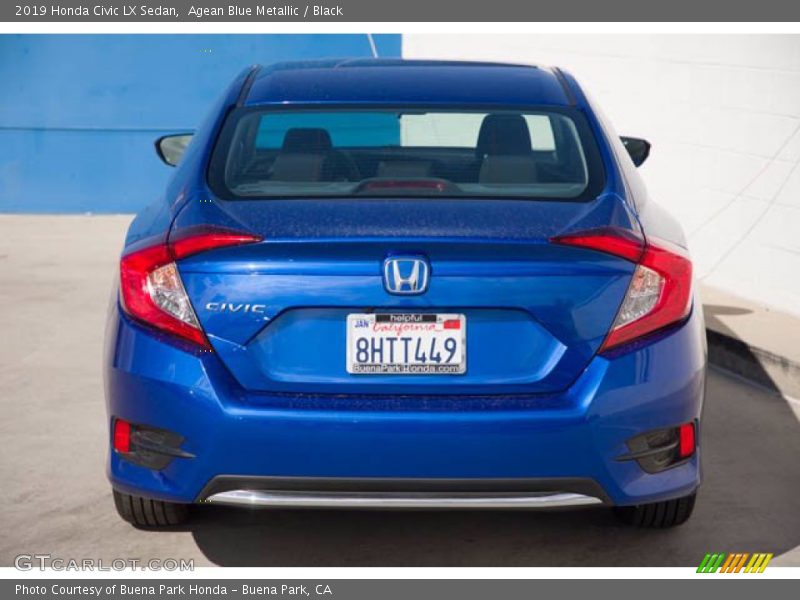 Agean Blue Metallic / Black 2019 Honda Civic LX Sedan