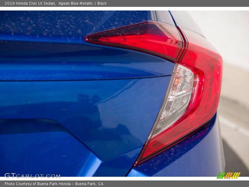 Agean Blue Metallic / Black 2019 Honda Civic LX Sedan
