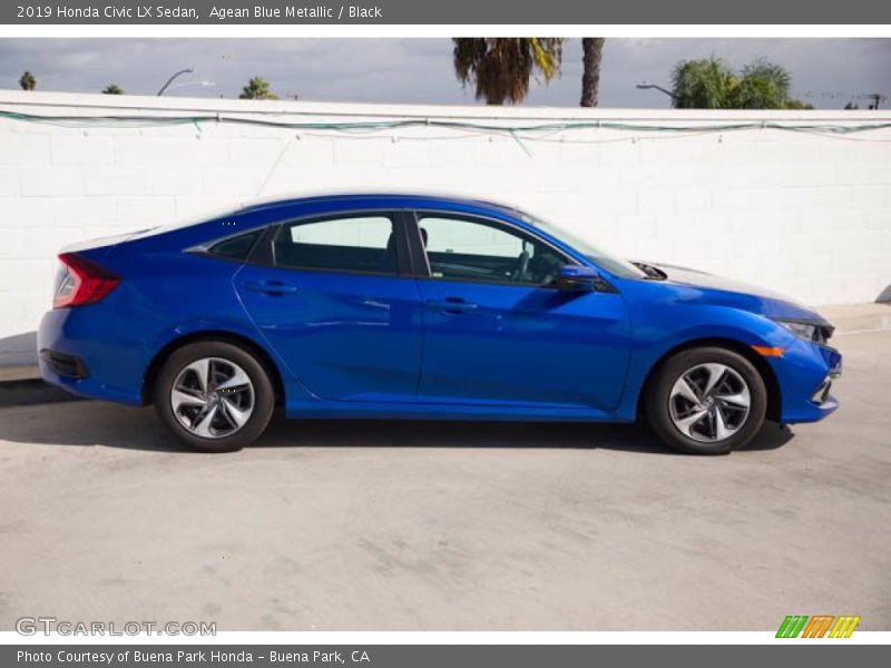 Agean Blue Metallic / Black 2019 Honda Civic LX Sedan