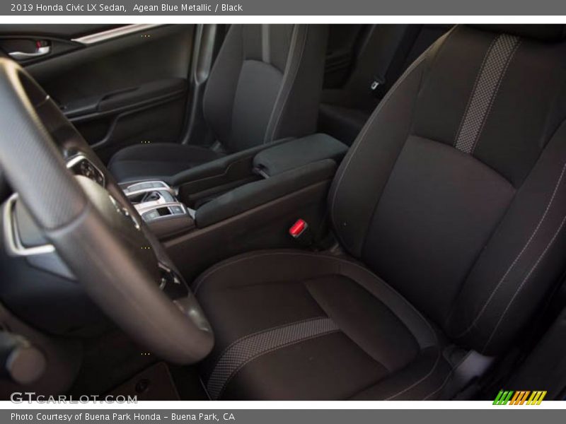 Agean Blue Metallic / Black 2019 Honda Civic LX Sedan