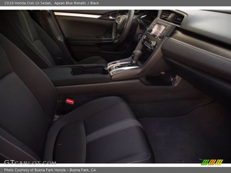 Agean Blue Metallic / Black 2019 Honda Civic LX Sedan