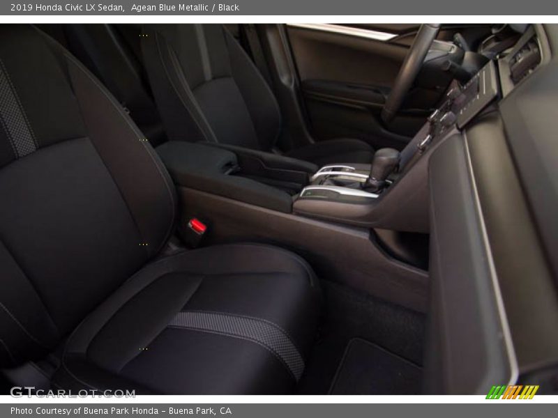 Agean Blue Metallic / Black 2019 Honda Civic LX Sedan