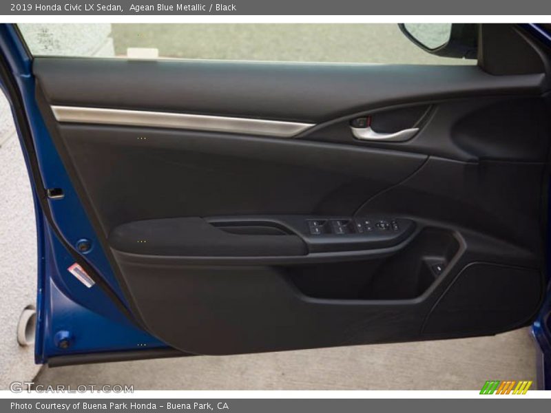 Agean Blue Metallic / Black 2019 Honda Civic LX Sedan