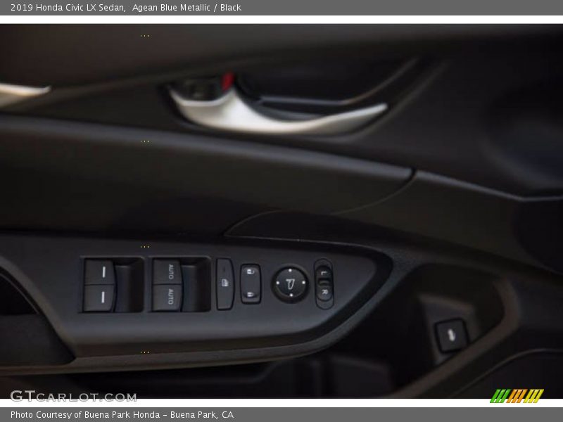 Agean Blue Metallic / Black 2019 Honda Civic LX Sedan