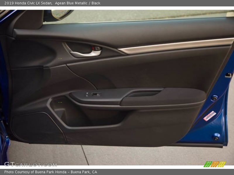 Agean Blue Metallic / Black 2019 Honda Civic LX Sedan