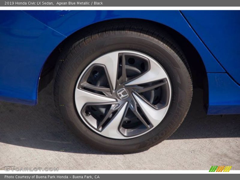 Agean Blue Metallic / Black 2019 Honda Civic LX Sedan