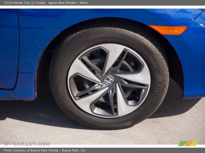 Agean Blue Metallic / Black 2019 Honda Civic LX Sedan
