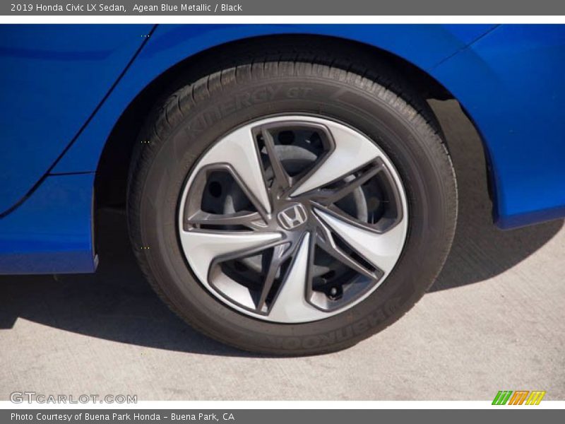 Agean Blue Metallic / Black 2019 Honda Civic LX Sedan