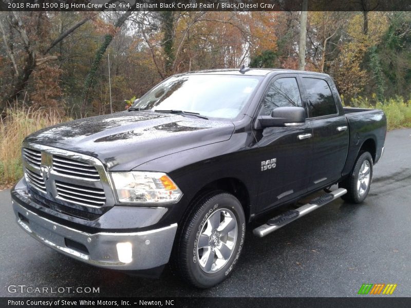 Brilliant Black Crystal Pearl / Black/Diesel Gray 2018 Ram 1500 Big Horn Crew Cab 4x4