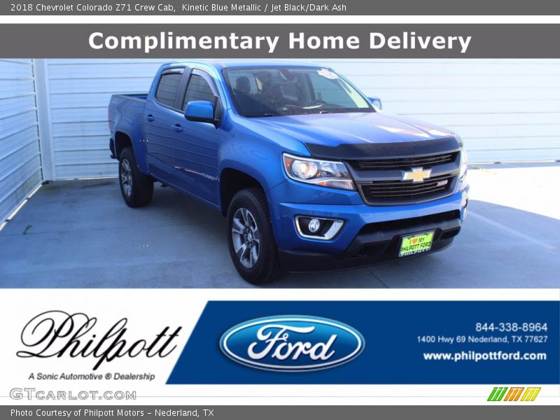 Kinetic Blue Metallic / Jet Black/Dark Ash 2018 Chevrolet Colorado Z71 Crew Cab
