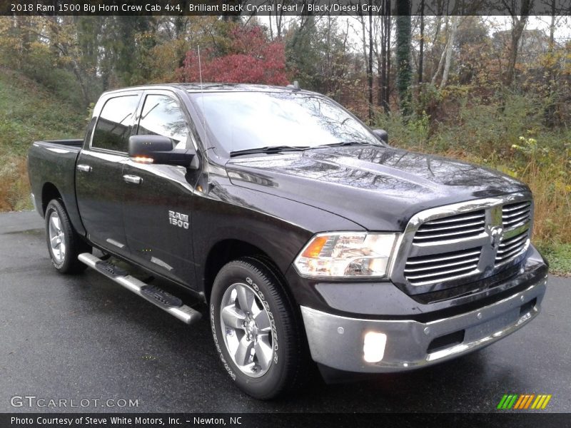 Brilliant Black Crystal Pearl / Black/Diesel Gray 2018 Ram 1500 Big Horn Crew Cab 4x4