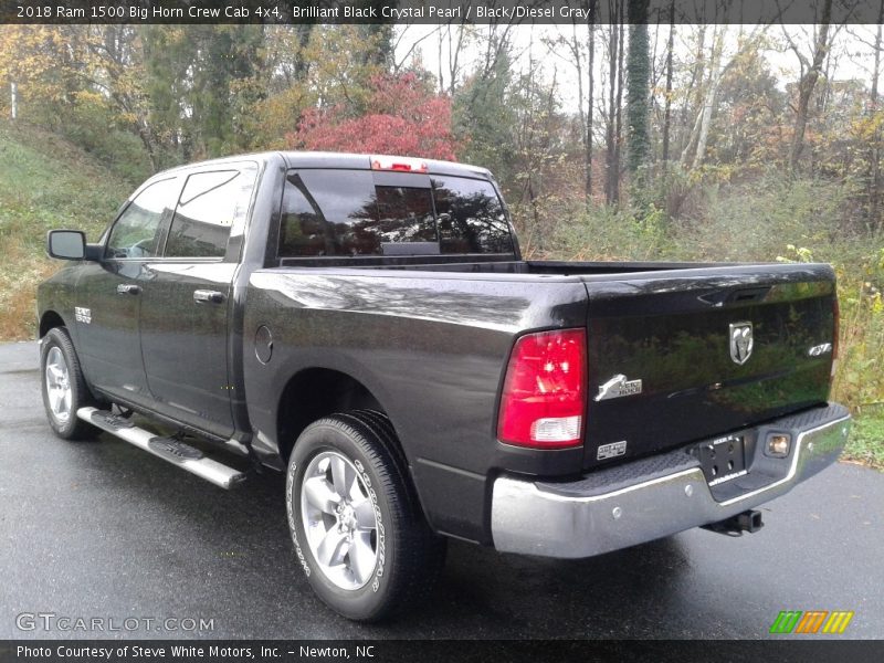 Brilliant Black Crystal Pearl / Black/Diesel Gray 2018 Ram 1500 Big Horn Crew Cab 4x4