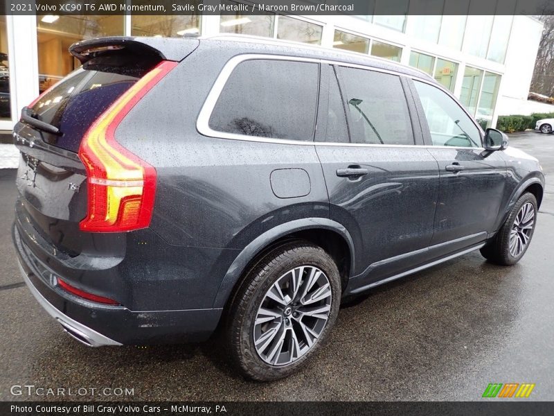 Savile Gray Metallic / Maroon Brown/Charcoal 2021 Volvo XC90 T6 AWD Momentum