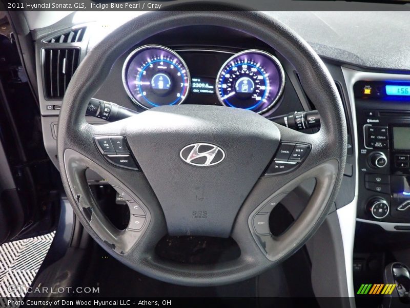 Indigo Blue Pearl / Gray 2011 Hyundai Sonata GLS