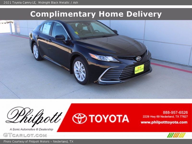 Midnight Black Metallic / Ash 2021 Toyota Camry LE