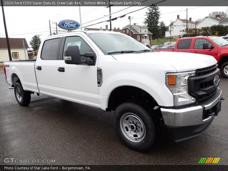 Oxford White / Medium Earth Gray 2020 Ford F250 Super Duty XL Crew Cab 4x4