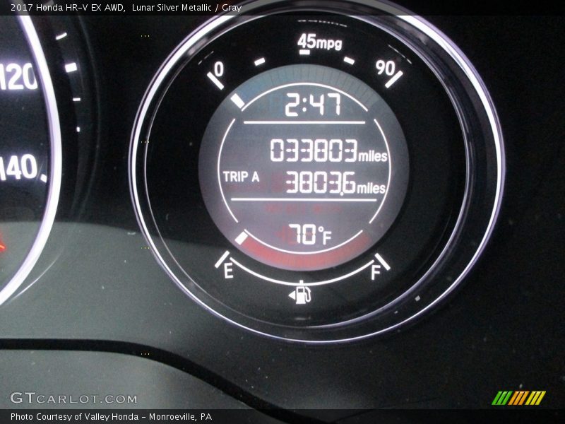 Lunar Silver Metallic / Gray 2017 Honda HR-V EX AWD