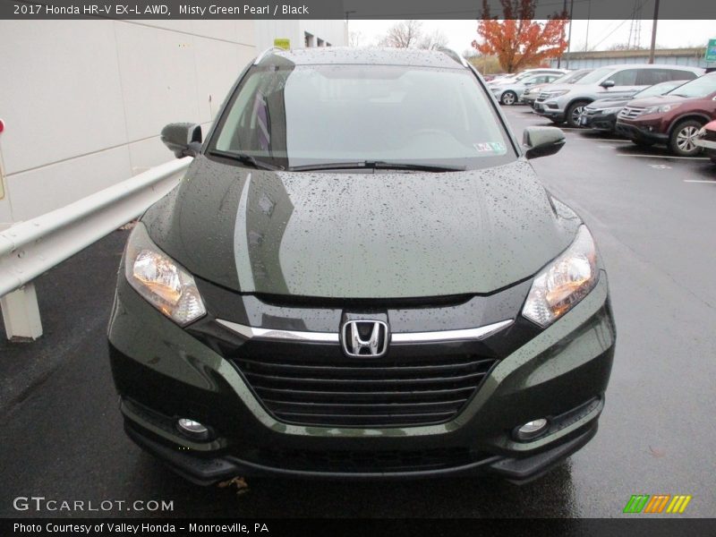 Misty Green Pearl / Black 2017 Honda HR-V EX-L AWD
