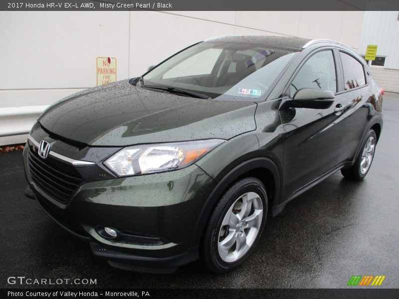 Misty Green Pearl / Black 2017 Honda HR-V EX-L AWD