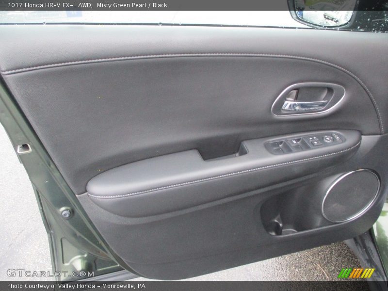 Misty Green Pearl / Black 2017 Honda HR-V EX-L AWD
