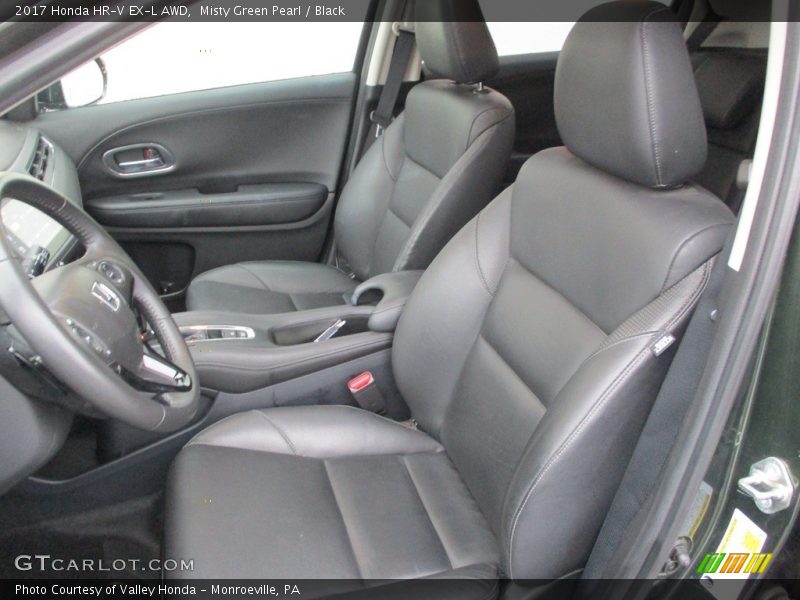 Misty Green Pearl / Black 2017 Honda HR-V EX-L AWD
