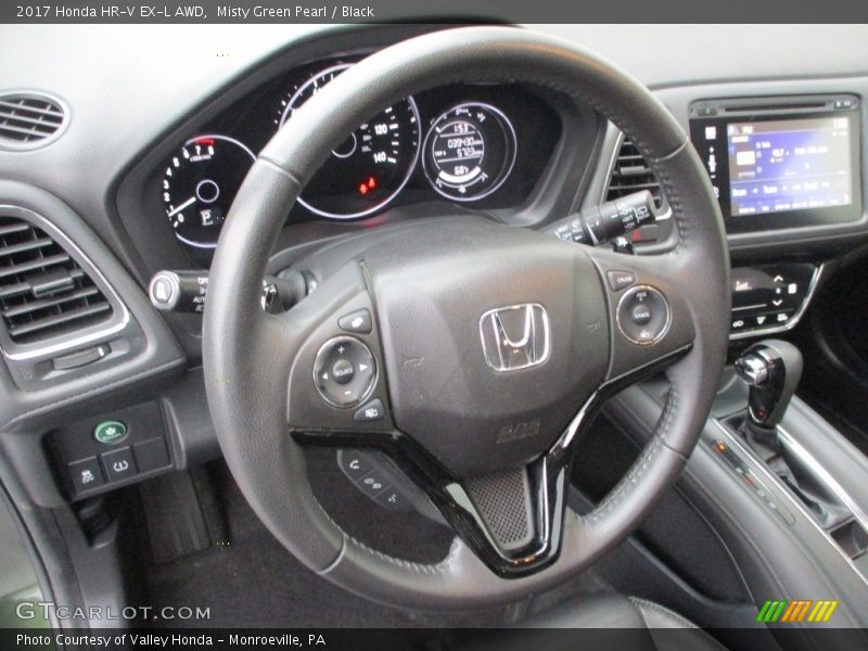 Misty Green Pearl / Black 2017 Honda HR-V EX-L AWD