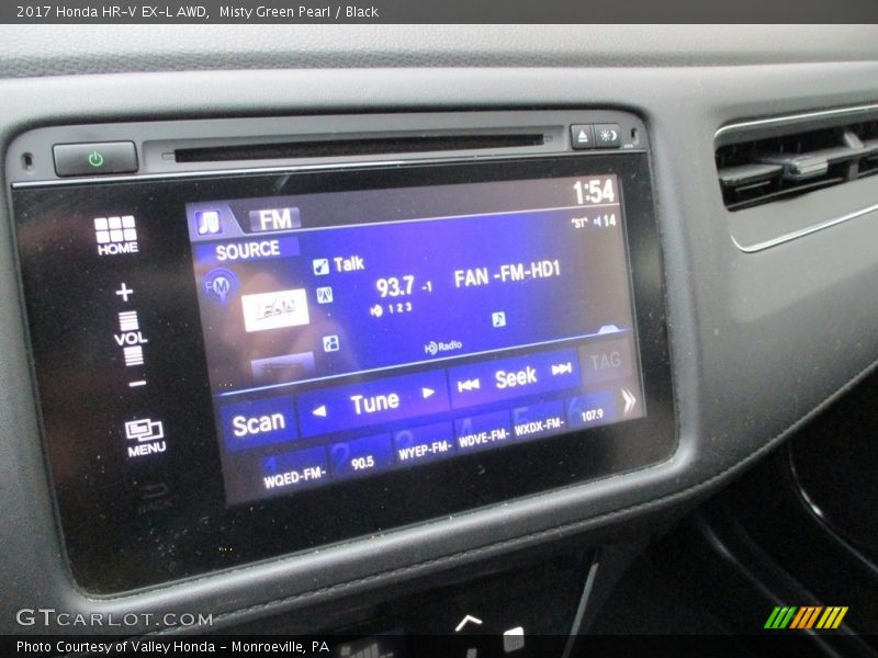 Misty Green Pearl / Black 2017 Honda HR-V EX-L AWD