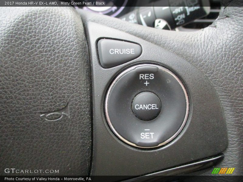 Misty Green Pearl / Black 2017 Honda HR-V EX-L AWD