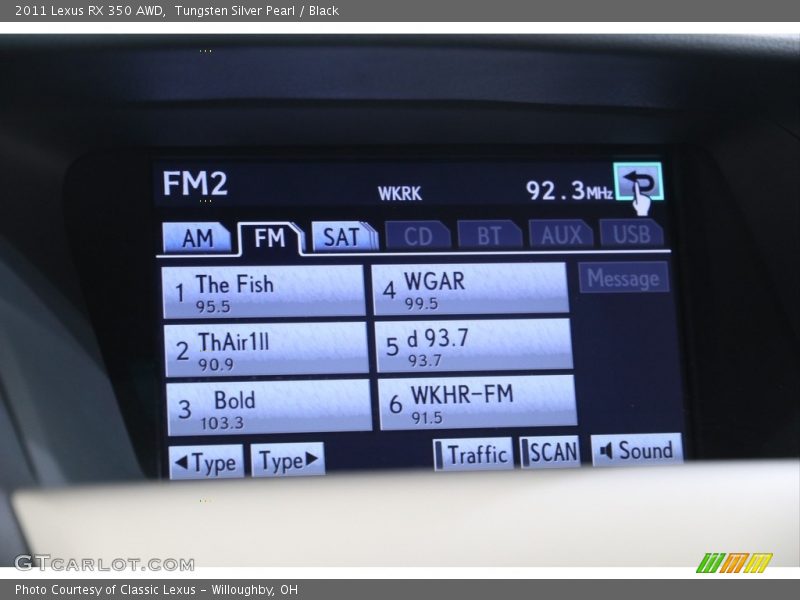 Tungsten Silver Pearl / Black 2011 Lexus RX 350 AWD