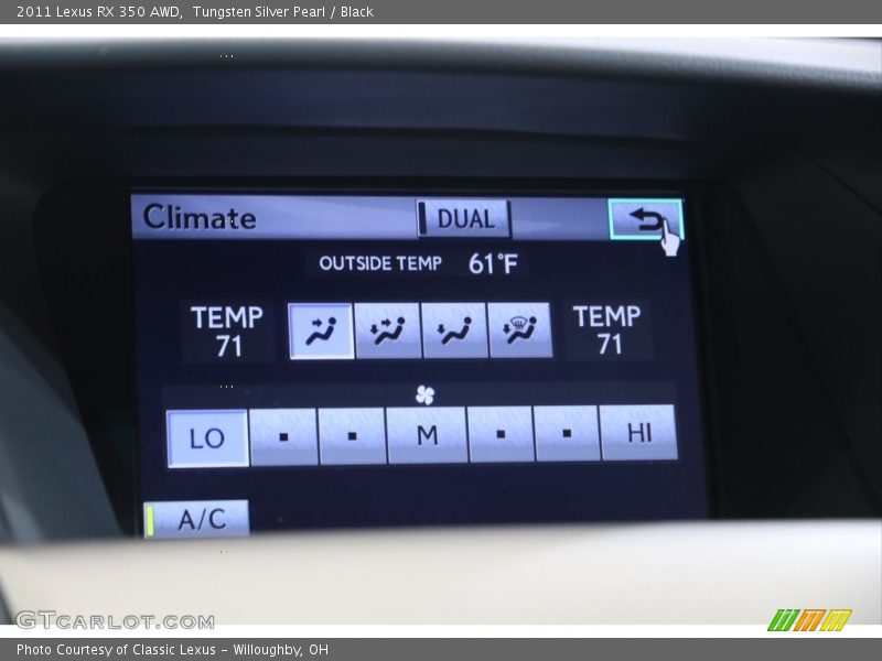 Tungsten Silver Pearl / Black 2011 Lexus RX 350 AWD