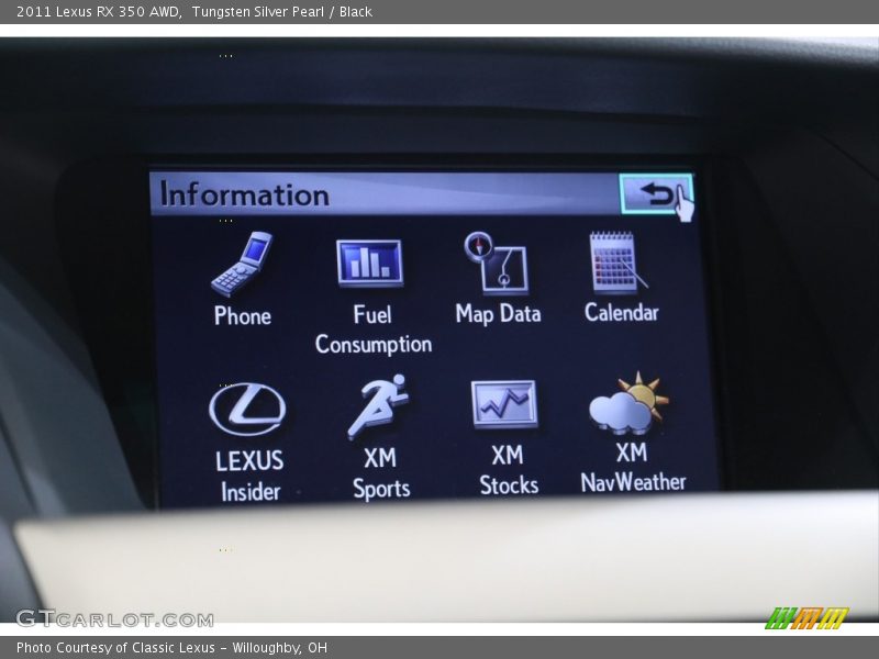Tungsten Silver Pearl / Black 2011 Lexus RX 350 AWD