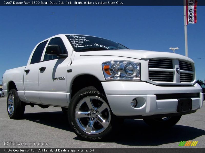 Bright White / Medium Slate Gray 2007 Dodge Ram 1500 Sport Quad Cab 4x4