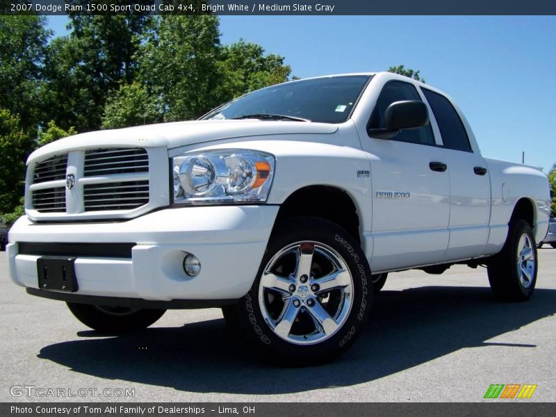 Bright White / Medium Slate Gray 2007 Dodge Ram 1500 Sport Quad Cab 4x4