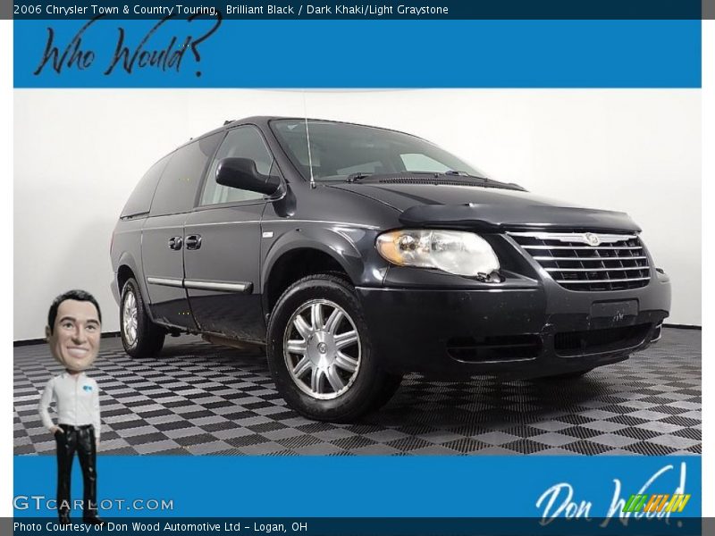 Brilliant Black / Dark Khaki/Light Graystone 2006 Chrysler Town & Country Touring