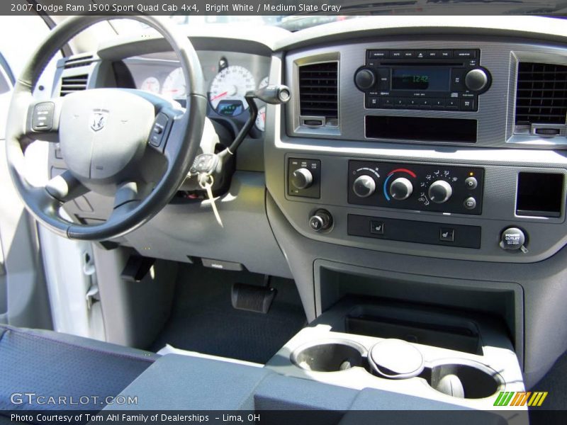 Bright White / Medium Slate Gray 2007 Dodge Ram 1500 Sport Quad Cab 4x4