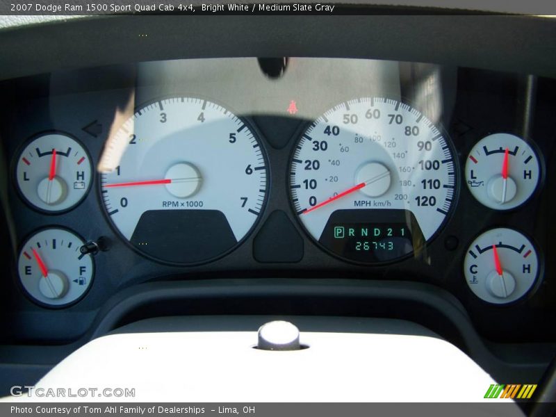 Bright White / Medium Slate Gray 2007 Dodge Ram 1500 Sport Quad Cab 4x4