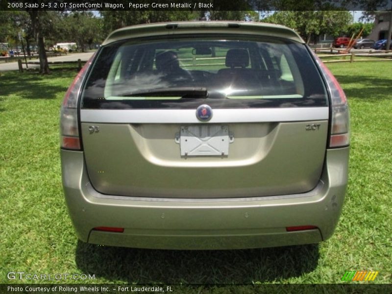 Pepper Green Metallic / Black 2008 Saab 9-3 2.0T SportCombi Wagon