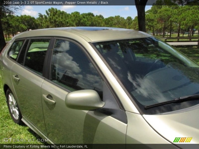 Pepper Green Metallic / Black 2008 Saab 9-3 2.0T SportCombi Wagon