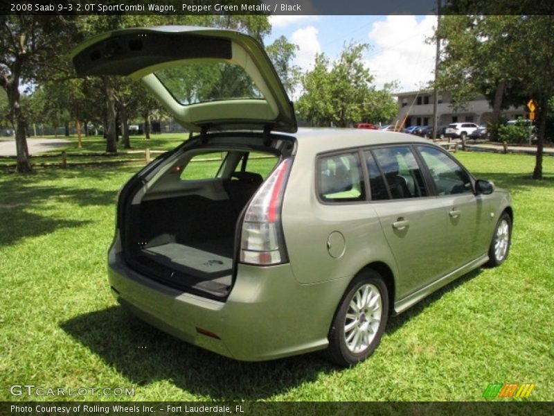 Pepper Green Metallic / Black 2008 Saab 9-3 2.0T SportCombi Wagon