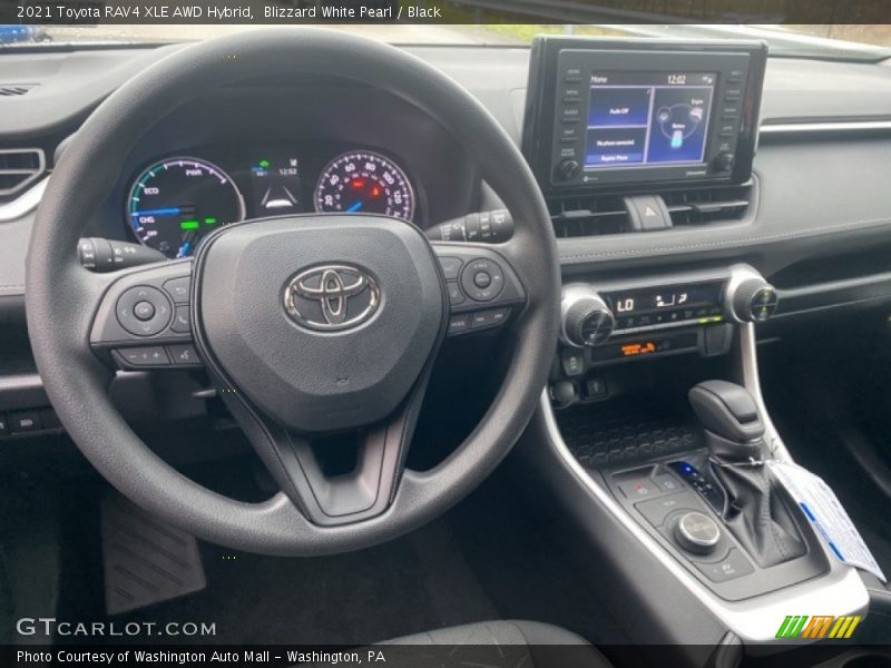 Blizzard White Pearl / Black 2021 Toyota RAV4 XLE AWD Hybrid