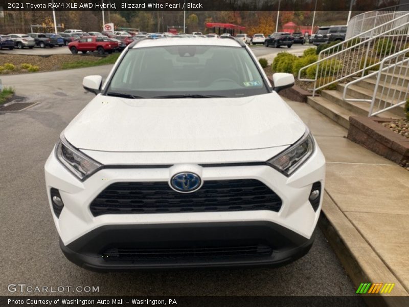 Blizzard White Pearl / Black 2021 Toyota RAV4 XLE AWD Hybrid