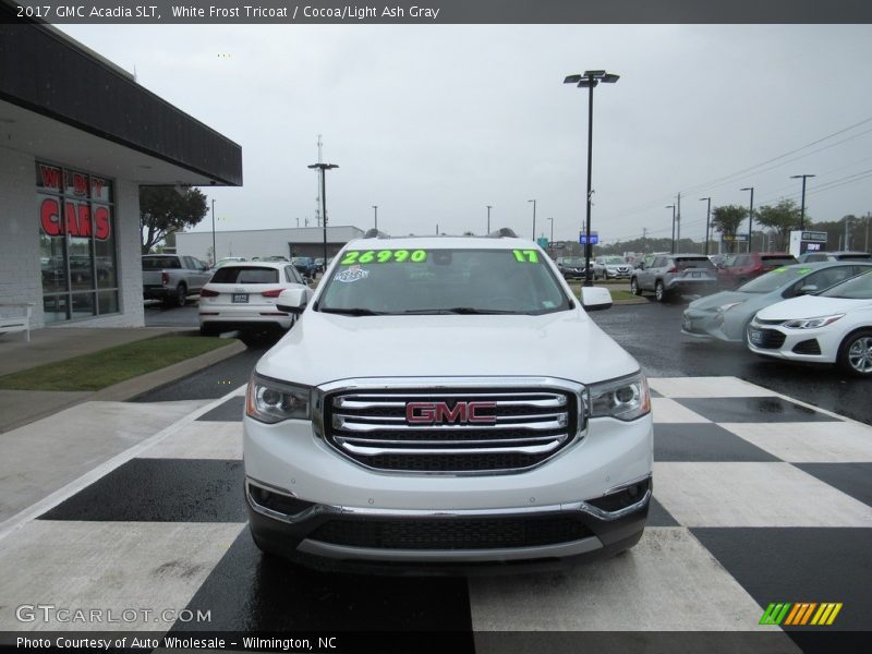 White Frost Tricoat / Cocoa/Light Ash Gray 2017 GMC Acadia SLT