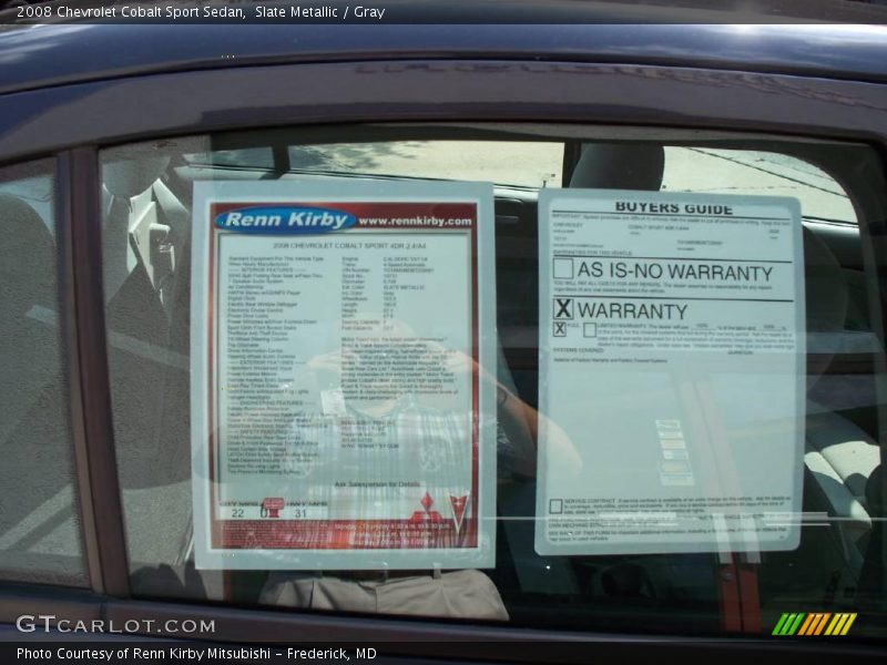 Slate Metallic / Gray 2008 Chevrolet Cobalt Sport Sedan