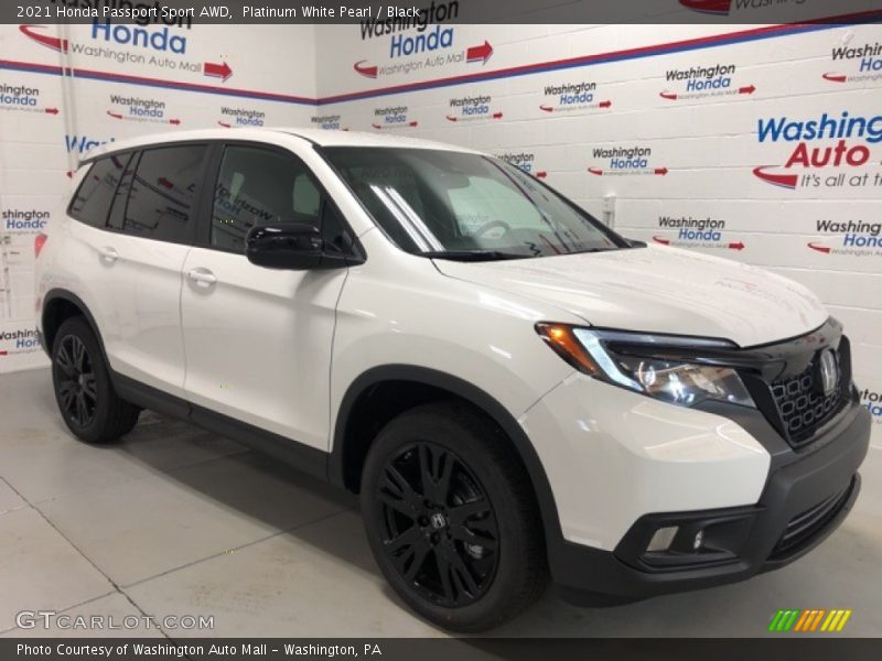 Platinum White Pearl / Black 2021 Honda Passport Sport AWD