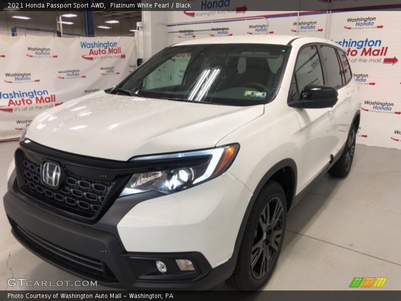 Platinum White Pearl / Black 2021 Honda Passport Sport AWD
