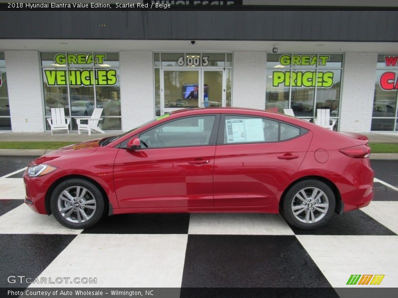 Scarlet Red / Beige 2018 Hyundai Elantra Value Edition